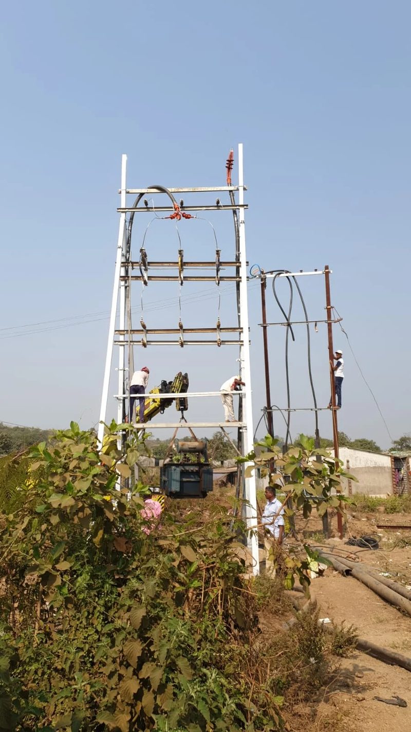 11kV distribution transformer (DTR) placement on an overhead structure